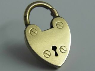 An Antique Best Rolled Gold Heart Design Padlock Charm Bracelet Clasp Catch