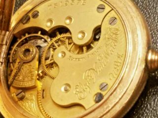 Antique 1899 Elgin 10k Gold Filled Ladies Pocket Watch. 5