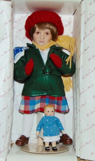 Vintage Danbury Porcelain Little Girl & Her Doll Norman Rockwell Boxed