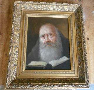 Antique Style Painting Old Man Framed