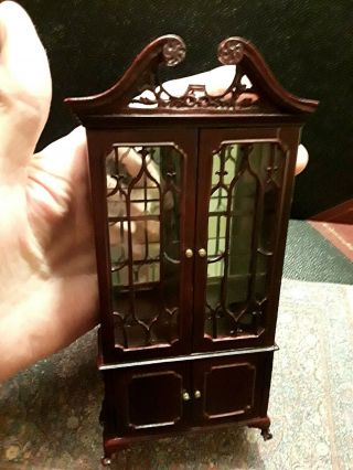 One Tall Chippendale Style Cabinet,  By John Baker Doll House Size 1:12 Scale