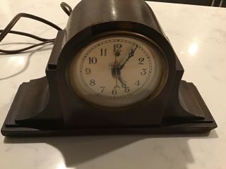 Antique Mantle Shelf Clock Telechron Model M1 Wood Electric 1930s