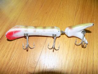 Vtg Tony Burmek Jointed Muskie/Northern Fishing Lure Stick Bait Shallow Diver NR 3