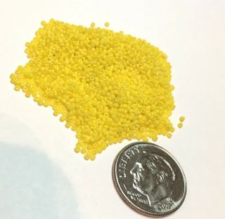 Antique Micro Seed Beads Pre - 1900 True Yellow Opaque 3.  4g Bags 17/0 - 33 Bpi
