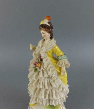 Antique German Porcelain Dresden Young Lady Figurine by Volkstedt 8