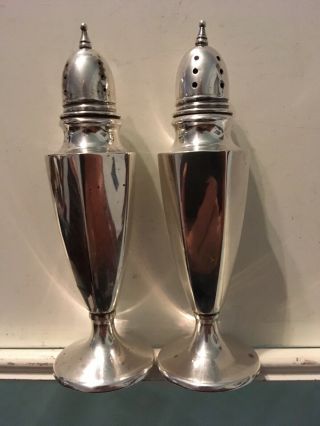 Vintage Sterling Silver Salt And Pepper Shakers - Marked