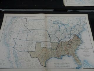 Antique Us Csa Civil War Map Union And Confederate Boundaries June 10,  1864