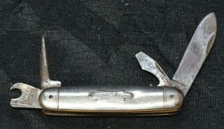 Kamp King Imperial Skinner Pocket Knife Silver Camping Vintage Antique Blade
