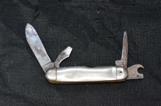 KAMP KING IMPERIAL Skinner Pocket Knife Silver Camping Vintage Antique Blade 4