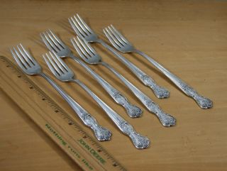 Set Of 6 Wm Rogers Mfg.  Co.  Magnolia Inspiration Grille Forks No Mono,  M - 1482