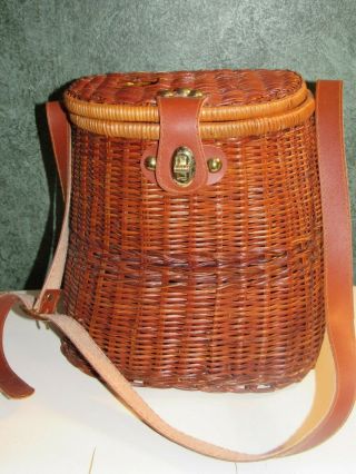 Vintage Wicker Fishing Creel Basket