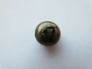 Fabulous Old Antique Vtg 19th C Silk Thread in Prong Set Metal BUTTON 7/16 