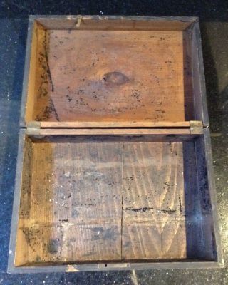Old Vintage Antique Victorian Edwardian Transfer Decorated Keepsake Box For TLC 7