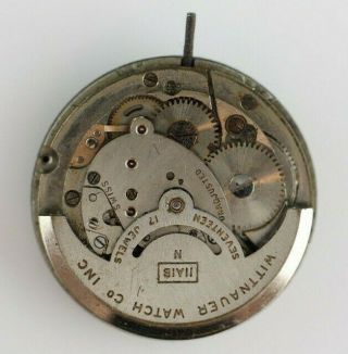 Vintage Wittnauer 11A1B Power Reserve Mens Wrist Watch Movement for Repair 3