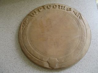 An Antique Carved Wooden Bread Board " Welcome " C1910