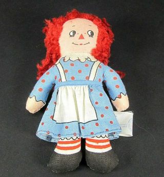 Vintage Knickerbocker Toy Doll.  - 4 5/8 " Tall Clothed Raggedy Ann Doll Cloth