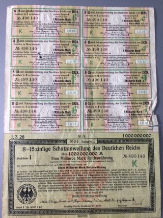 1 Billion Marks German Bond (1924)