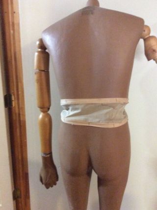 VINTAGE FULL SIZE MALE MANNEQUIN WITH WOODEN ARMS AND HANDS - MISSING HEAD 8