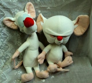 Warner Applause Animaniacs Character Toy Plush Set Pinky And The Brain 14 " 12 "