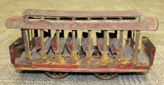 Rare Antique Pressed Steel Toy Dayton Hill Climber Floor Trolley Car With Driver
