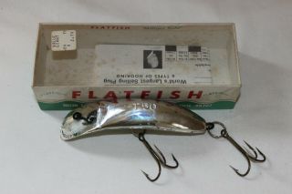 Vintage Helin Flatfish T50 Troller 5 " Fishing Lure Spl Silver