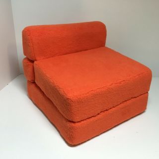 Vintage American Girl Orange Flip Lounge Chair Fold Out Sofa Bed Pleasant Co.