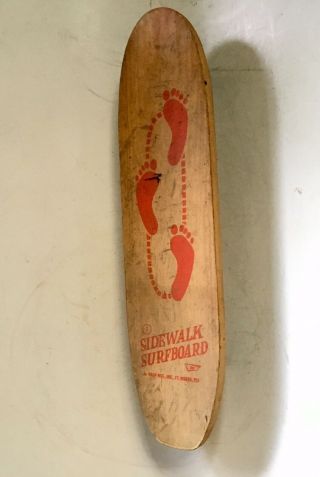 Vintage Nash Sidewalk Surfboard Skateboard No.  1 1960’s 23” Wood Metal Wheels