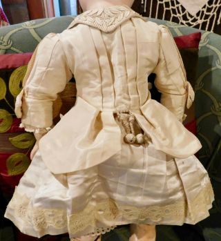 32 Antique French Silk Couture Frock For Antique Bisque Bebe Doll From Schmitt 4