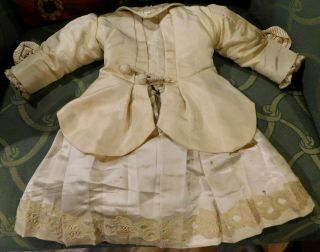 32 Antique French Silk Couture Frock For Antique Bisque Bebe Doll From Schmitt 8