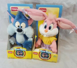 Vintage 1990 Tiny Toon Adventures Playskool Babs Bunny Furrbal Plush Doll Looney