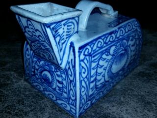 Antique Chinese Porcelain Urinary Vessel Blue White 19th Century