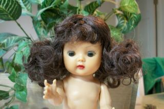 Vintage Nasb Slw Muffie Doll - Glorious Dark Brown Hair/gray Eyes - Marked