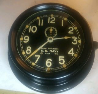 Chelsea Wwii Us Navy Ships Deck Clock With Key