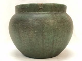 Large Antique Vintage Arts & Crafts Green Art Pottery Planter Jardiniere Vase