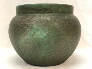 Large Antique Vintage Arts & Crafts Green Art Pottery Planter Jardiniere Vase 2