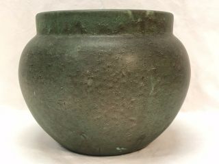 Large Antique Vintage Arts & Crafts Green Art Pottery Planter Jardiniere Vase 3