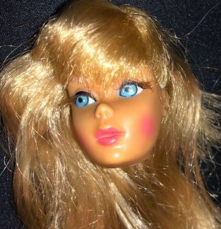 Vintage Twist N Turn High Color Barbie Head Only Shiny Blonde Hair