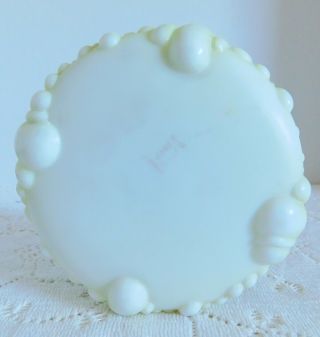 Wonderful Antique Signed Wave Crest Milk Glass Hand Painted Floral Dresser Jar 4