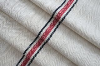 Antique European Hemp Grain Sack Gorgeous Soft Red and Black Stripes Multiple 3