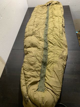 Vintage US Military Down Mountain Mummy Regular Sleeping Bag M - 1949 Zips 2