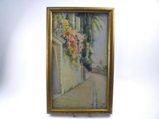 Early 20th Century Watercolour Painting Street Scene Signed H Abbo