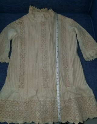 Lovely Large Antique Lace Doll Dress For French Or German Bisque Doll
