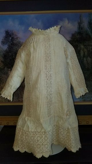Lovely LARGE Antique Lace Doll Dress for French or German BISQUE Doll 2
