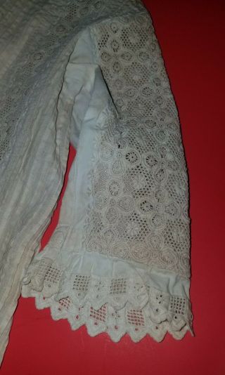 Lovely LARGE Antique Lace Doll Dress for French or German BISQUE Doll 8