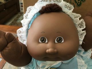 VTG 1984 CPK preemie14” Black Cabbage Patch Doll In Shipper Box With Papers 4
