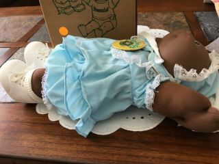 VTG 1984 CPK preemie14” Black Cabbage Patch Doll In Shipper Box With Papers 6