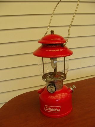 Vintage Coleman 200a Red Lantern - Single Mantle - 06/1976 Bicentennial Year
