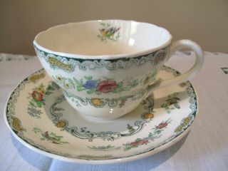 Antique Spode " The Songster " Royal Jasmine Large Cup And Saucer