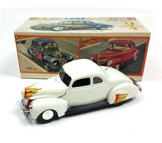 Vintage Amt 1940 Ford Deluxe Coupe Car Model Kit Built W Box