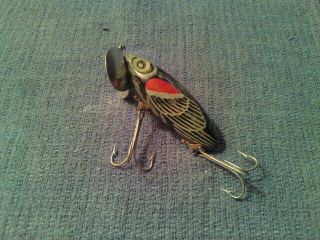 Vintage Fishing Lure Fred Arbogast Red Wing Blackbird Jitterbug 1970s